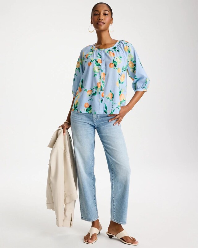 Cotton Voile Printed Blouse - image 2